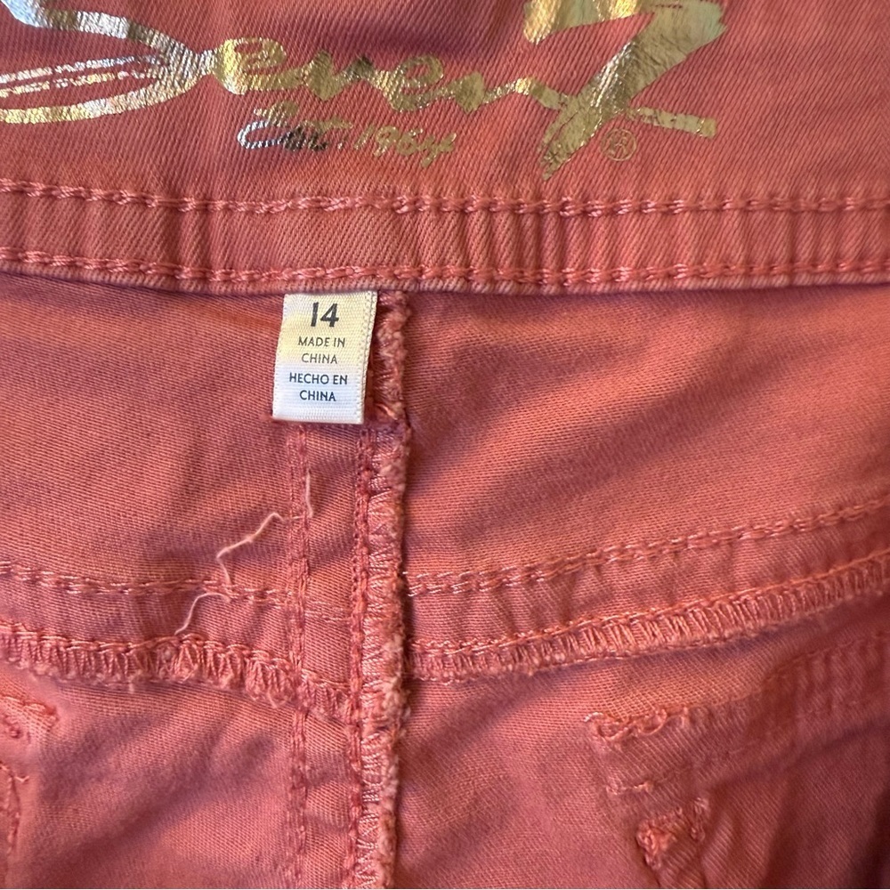 Seven7 Pink Cropped Ankle Jeans Size 14 - Picture 9 of 9